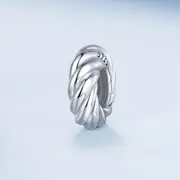 Solid 925 Signature Silver Twisted Bun Charm