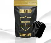 Breatho Mouth Tape for Sleeping Women Men, 30PCS Hypoallergenic, Latex Free and Skin Friendly Snoring Mouth Guard Sleep Mouth Lip Tape Pain Free Removal Relaxation (2x30pcs)