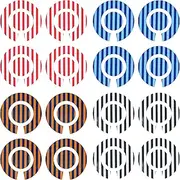 [Acclaim] Lawn Bowls Identification Stickers Markers Standard 5.5 cm Diameter 4 Full Sets Of 4 Self Adhesive Two Colour Striped Mixed Colours (E)