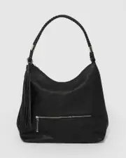 Black Nina Double Strap Slouch Bag