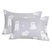 Polar Bear Pillowcase Cartoon Animal Printed Brushed Microfiber Pillowcases