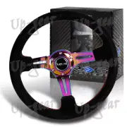 Black Suede Red Stitch Neo Chrome Spoke NRG 13.75" RST-018S-MCRS Steering Wheel