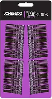 JONES & CO PER1363 Brown Hair Grips | Black | Pack of 200 | 24.5cm x 13cm x 0.5cm