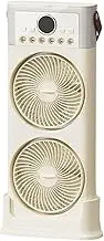 Dual Fan Mist Cooling Fan with Humidifier, 6 Nozzles 360 Adjustable Low Sound USB C Portable for Home Office Outdoor(Beige,49cm)