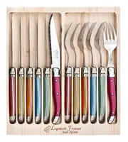 Laguiole Jean Neron 12 Piece Colour Mix Cutlery Set