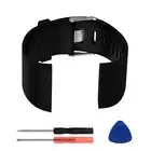 Black Silicone Watch Band Strap Bracelet Wristband Tool Kit For Fitbit Surge