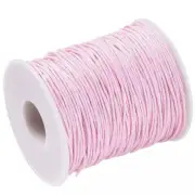 WAXED Cotton Cord 1mm 100 yard Roll - Pink