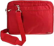 Navitech Red Sleek Water Resistant Travel Bag - Compatible with LEXIBOOK DVDP6BB Portable 7" DVD Player