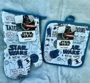 Disney STAR WARS Potholder Kitchen Set, Oven Mitt & Pot Holder Blue
