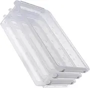 HOMSFOU Transparent File Storage Organizer Document Container Plastic Space Saving Design for Office School Craft and Home Use