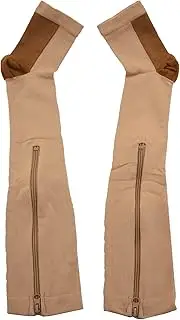 Fahgaer Compression Stockings Nylon Zipper Compression Sock Leg Knee Support Open Toe Preventing Varicose Veins Stretch Socks(Color) XXL