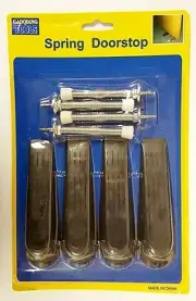 8pc Door Guards Hard Plastic Wedge & Silver Spring Stop Stoppers Home Organize
