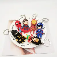 在飛比找蝦皮購物優惠-經典創意卡通復仇者聯盟鑰匙扣立體鋼鐵俠蜘蛛俠美女隊超人公仔包