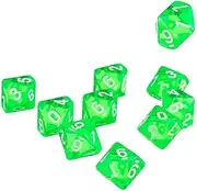 Dice 10pcs 10 Sided D10 Dices for RPG Role Playing Games Party Favor Board Game Lovers Dice Toy Gift Dice Set (Size : Green)