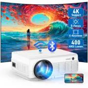 Projector with WiFi and Bluetooth [Electric Focus & Keystone] 4K Supported, N...