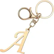 [Aeaocvo] Gold Letter A Keychain for Women, Gold Initial Keychain Metal Bag Charms for Handbags Girl Purse Charm, Gold