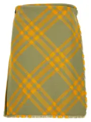 [Burberry] Burberry-Check Kilt Skirt Gonne Giallo-Donna 2UK Yelow