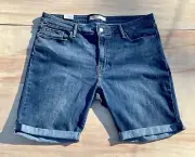 SIGNATURE LEVIS STRAUSS Bermuda Denim Jean Shorts Women's Blue SIZE 34"