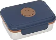 LÄSSIG Children's Stainless Steel Lunch Box - Sustainable Breakfast Box for Nursery School - Little Gang Smile Navy