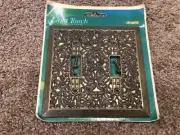 Vintage - Light Touch - Double Switch Plate - Brass - Bronze - Raised Design