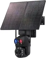 36x Zoom 20W Solar Battery Red Blue Alarm Floodlight PTZ Camera 4G Surveillance Camera Solar Cameras Outdoor(4G)