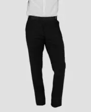 Bryan Michaels Men Black Slim-Fit Wool Suit Tuxedo Trousers Dress Pants Size 42