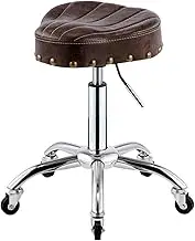 Saddle Stool,Ergonomic Rolling Stool,Saddle Chair with Silent Wheels for Home Bathroom Office Salon Shop,Strong Load-Bearing