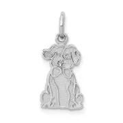 14K White Gold Puppy Charm