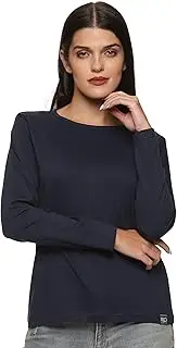 [RSO Outfits] Women's Plain Cotton Regular Fit Full Sleeves Round Neck T-Shirt