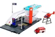 Matchbox Cars Playset, Action Drivers Helicopter Rescue 1:64 Scale Toy Ambulance Helicopter, Connects to Other Sets