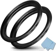 WH1916 72mm-77mm Filter Step-Up Ring, 72mm Lens to 77mm Filter, Camera Lens Step Up Ring (2 Pack)