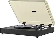 Retro Vinyl Record Player 33/45/78RPM, 1900 Vinyl Record Machine, 33/45/78 Speed,Compatible with 7/10/12-inch Discs,Bluetooth 5.0, Connected to Mobile Phone/Tablet,Brown