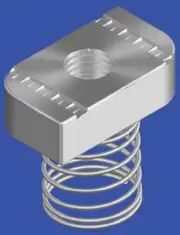 8x Burndy CHANNEL NUTS WITH LONG SPRING 10mm Hot Dip Galvanised Steel *USA Brand