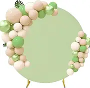 6.6FT Round Wedding Arch Cover for 6.6FT Circle Arch Stand, Thick Polyester Fabric Adjustable Circle Arch Backdrop Cover for Wedding Birthday Party Baby Shower Photography Decoration（Sage Green）