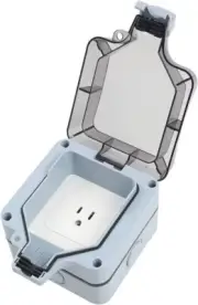 Waterproof Outdoor Power Outlet IP66, 15A 110-250V Lockable Socket With Cover