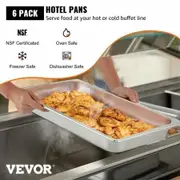 Hotel Pans Full Size 2.5 Inch Deep Steam Table Pan 6 Pack 22 Gauge/0.8mm Thick Stainless Steel Hotel Pan Anti Jam Steam Table Pan