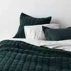 Crate & Barrel Spruce Green Velvet Quilt Full/Queen NWT