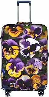 [Pvinnk] Pansy Perfection Print Print Protective Luggage Cover Elastic Washable Suitcase Protector Travel Gear Protector, White, X-Large