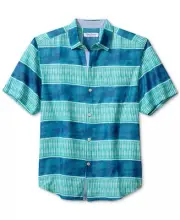 Tommy Bahama Men's Coconut Point Rivera Stripe Shirt - Cabo Teal-Large