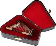 ERINGOGO Miniature Harp Model with Box Wooden Musical Instrument Present for Miniature Decorations Luxurious Design Fine Workmanship