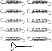 GZLCEU Pack of 10 Exhaust Springs Motorcycle Stainless Steel Exhaust Spring 58 mm with Spring Hooks for Silencer Connecting Pipe for Motorcycle Scooter ATV (Silver)