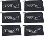 6 Pack Waterproof Oxford Hardware Zipper Small Tool Pouch Bag