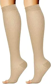 Toeless Compression Socks - Compression Socks Women With Open Toe - Anti Fatigue Knee High Stockings Open Toe Compression Socks for Women Men