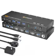 KV999 2-IN 2-OUT HDMI-compatible KVM Switch USB3.0 Support 8K60Hz/4K120Hz os67