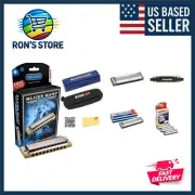 Compact Blues Harmonica Set with Durable Case, Pouch & Polishing Cloth Included