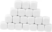 TOYANDONA 20pcs Blank Dice Set Counting Dices for Kids Round Corner Smooth Surface DIY Dice Math Learning Toys Party Game Accessory