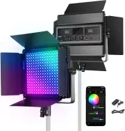 RGB1200 60W RGB LED Video Light Supports APP & 2.4G Remote Control, 22000 Lux/0