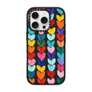 iPhone 16 Pro Impact Case MagSafe Compatible Clear Polka Daub Hearts