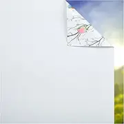 Coavas Total Blackout Window Film Static Cling 100% Light Blocking Film Room Darkening Sun Blocking No Glue Stained Glass Decorative Film Bird Window Decals for Home Office Bathroom
