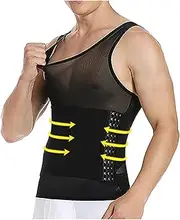Men Breathable Stress Relief Yoga Shapewear Tummy Control Waist Trainer Corsets Vest Adjustable Slim Tank Top Posture Corrector